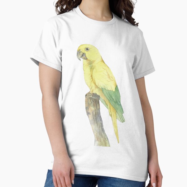Vista previa del artículo con la obra «Retrato de acuarela de loro perico conure dorado», diseñado y vendido por Perroquets numériques.