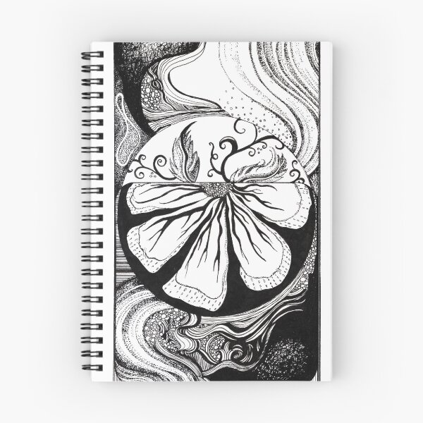 Item preview, Outflow – Ink Drawing of Blooming Flower & Flowing Nature designed and sold by DanielleJScott.com.