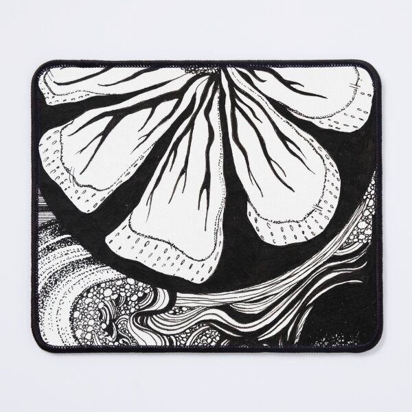Item preview, Outflow – Ink Drawing of Blooming Flower & Flowing Nature designed and sold by DanielleJScott.com.