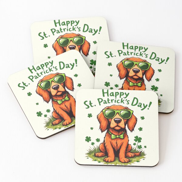 Item preview, St. Patrick’s Day Cool Irish Red Setter 2 designed and sold by SteadyRolling.