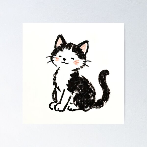 Item preview, Cute Cat Ink Sketch Art designed and sold by SunkenCost.
