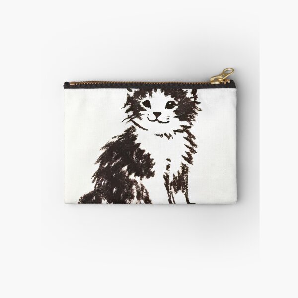 Item preview, cute ink sketch of fluffy kitten designed and sold by SunkenCost.