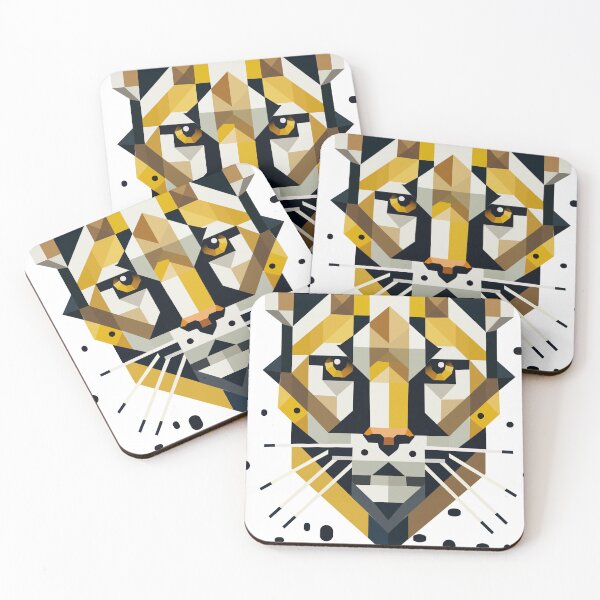 Item preview, Geometric elegance – big cat in abstract form designed and sold by Kisho.
