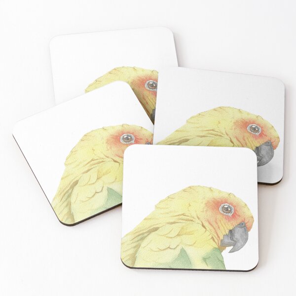Item preview, Sun conure parakeet parrot watercolor portrait designed and sold by L'Atelier Oranjade.