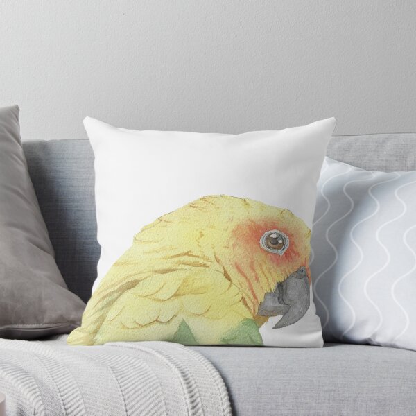 Item preview, Sun conure parakeet parrot watercolor portrait designed and sold by L'Atelier Oranjade.