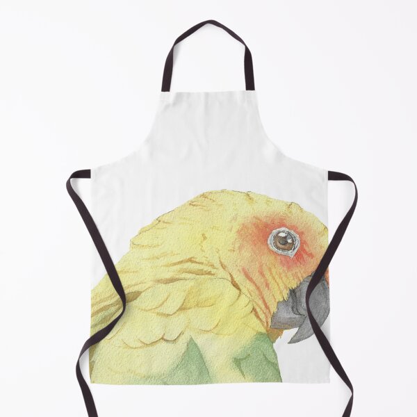 Item preview, Sun conure parakeet parrot watercolor portrait designed and sold by L'Atelier Oranjade.