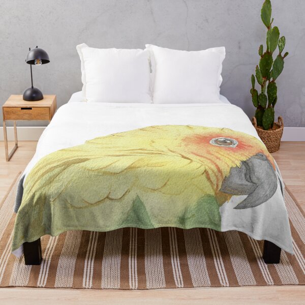 Item preview, Sun conure parakeet parrot watercolor portrait designed and sold by L'Atelier Oranjade.