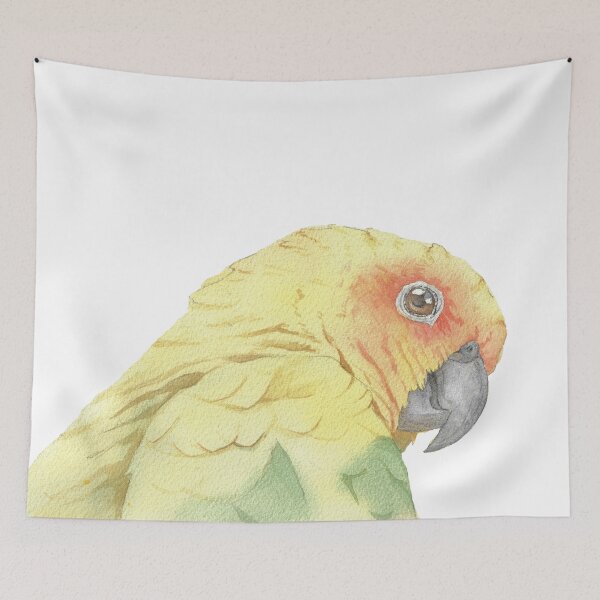 Item preview, Sun conure parakeet parrot watercolor portrait designed and sold by L'Atelier Oranjade.