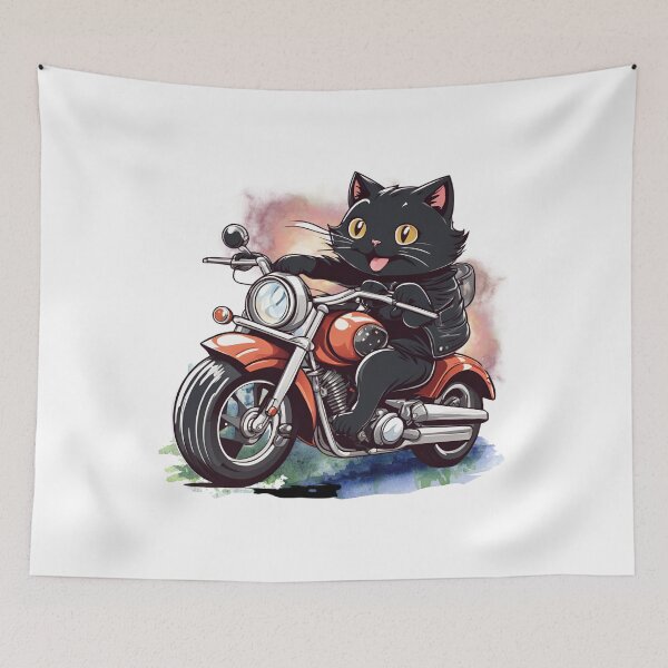 Item preview, Biker Black Cat: Ride Fast, Live Free. designed and sold by ChenEngEng.