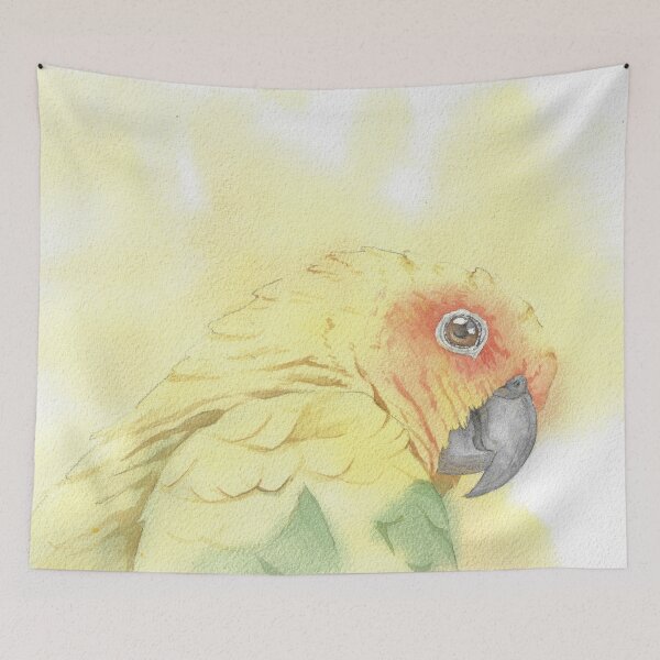 Item preview, Copy of Sun conure parakeet parrot watercolor portrait designed and sold by L'Atelier Oranjade.
