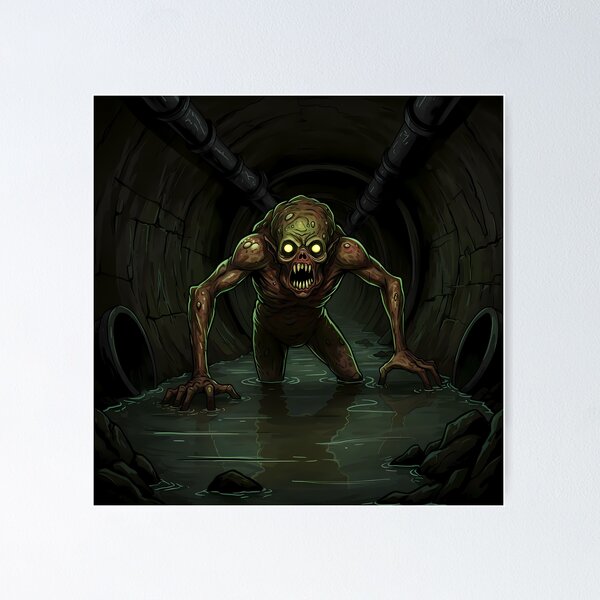 Item preview, Horror Sewer Creature with Glowing Eyes designed and sold by RiklawDesigns.