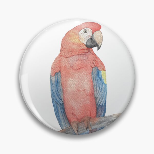 Item preview, parrot macaw macao ara bird watercolor portrait designed and sold by L'Atelier Oranjade.