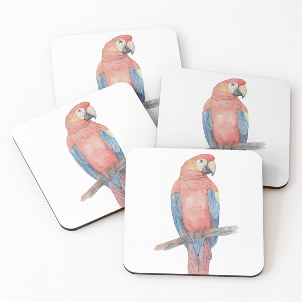 Item preview, parrot macaw macao ara bird watercolor portrait designed and sold by L'Atelier Oranjade.