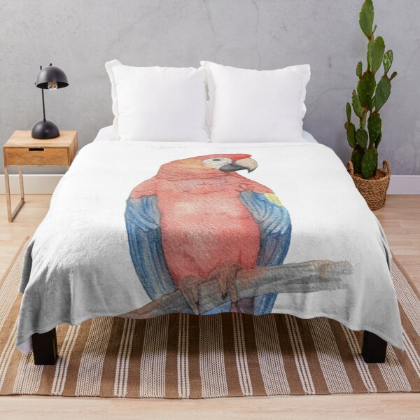 Item preview, parrot macaw macao ara bird watercolor portrait designed and sold by L'Atelier Oranjade.
