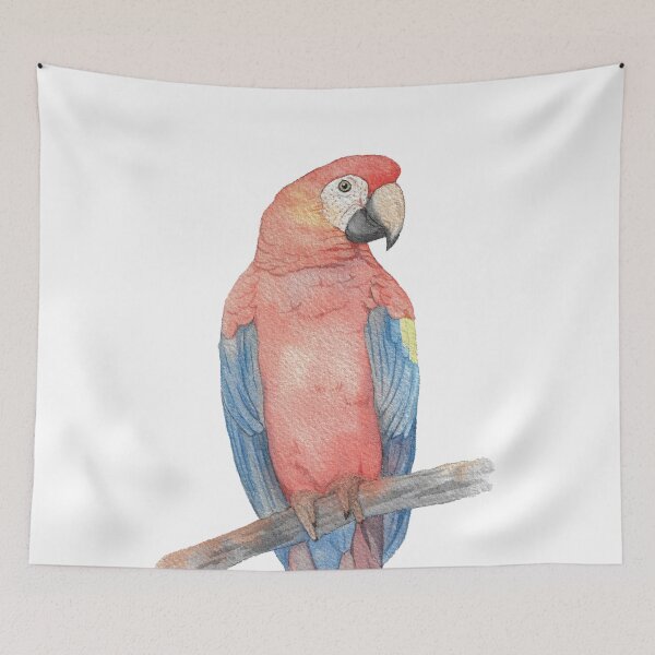 Item preview, parrot macaw macao ara bird watercolor portrait designed and sold by L'Atelier Oranjade.
