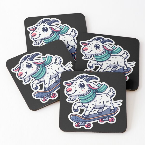 Item preview, Cute product for lovers of farm animals GOAT ON SKATEBOARD designed and sold by Gadget80.