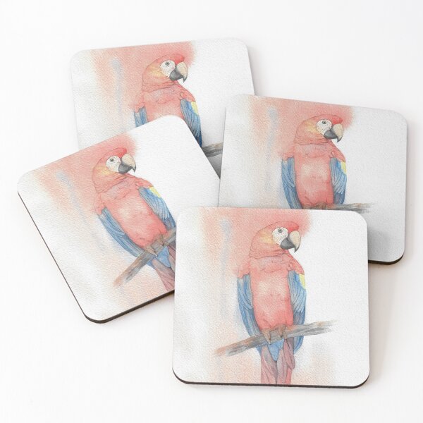 Item preview, macaw macao parrot ara bird watercolor portrait designed and sold by L'Atelier Oranjade.