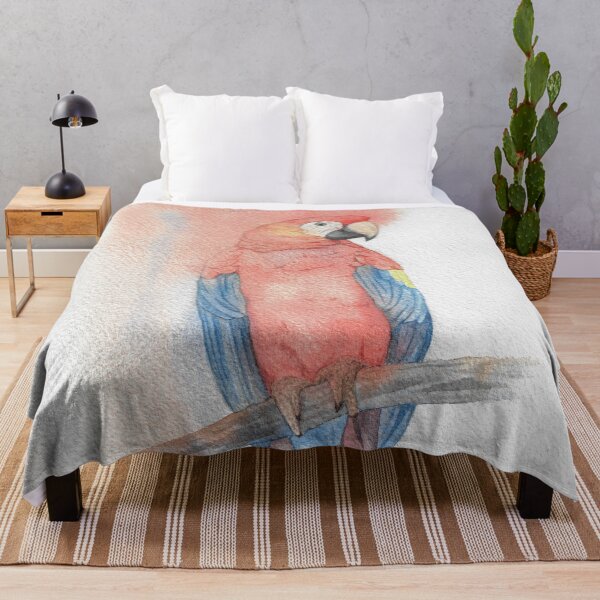 Item preview, macaw macao parrot ara bird watercolor portrait designed and sold by L'Atelier Oranjade.