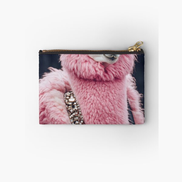 Item preview, A stylish pink llama in sunglasses adorned with a glamorous coat at a lively outdoor festival during daytime designed and sold by anytka.