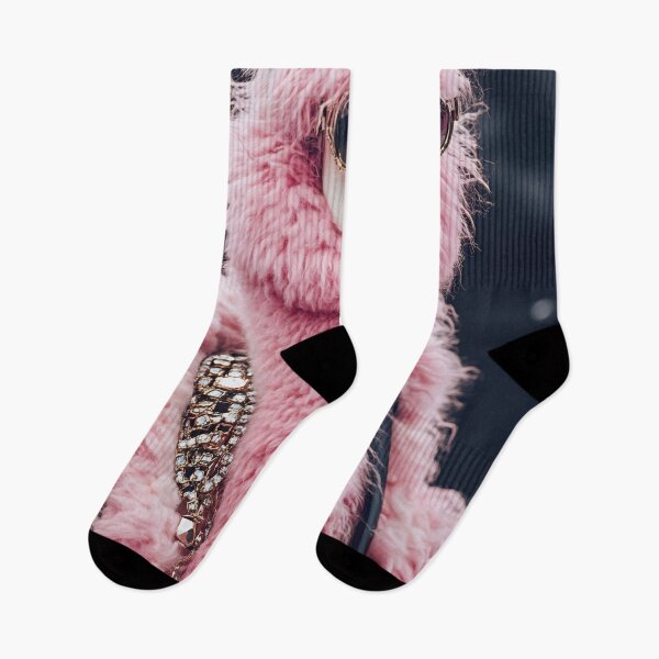 Item preview, A stylish pink llama in sunglasses adorned with a glamorous coat at a lively outdoor festival during daytime designed and sold by anytka.