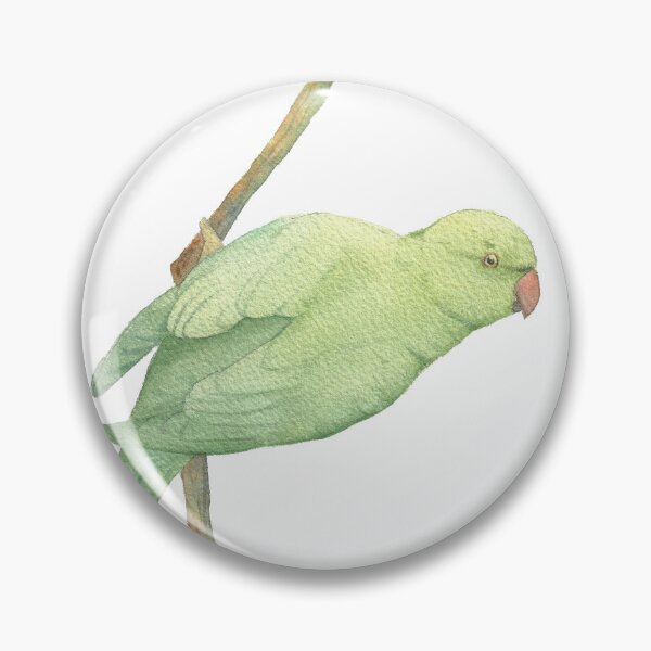 Item preview, rose-ringed parakeet watercolor parrot designed and sold by L'Atelier Oranjade.