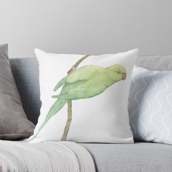 Item preview, rose-ringed parakeet watercolor parrot designed and sold by L'Atelier Oranjade.