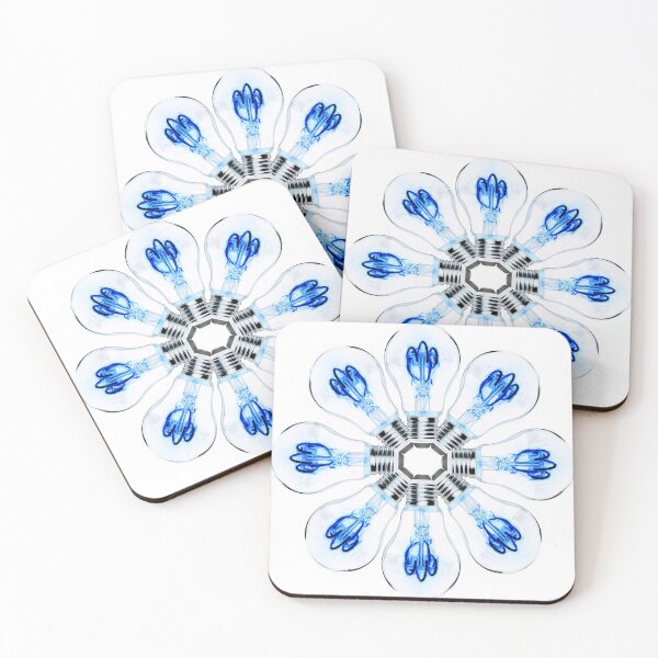 Item preview, Flower Bulb Blue Light Bulb Art designed and sold by Sharon Cummings Art.
