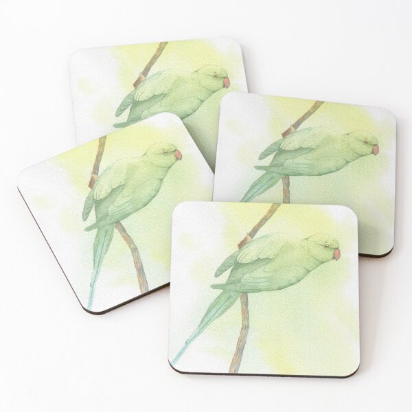 Item preview, Rose-ringed parakeet watercolor parrot v2 designed and sold by L'Atelier Oranjade.