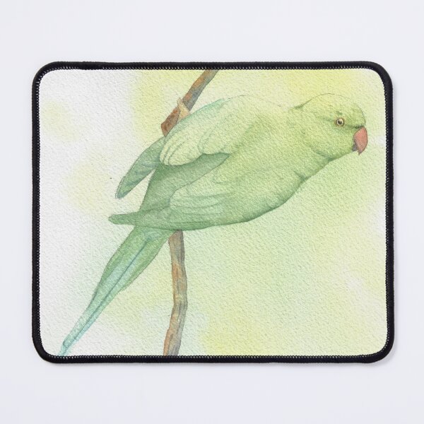 Item preview, Rose-ringed parakeet watercolor parrot v2 designed and sold by L'Atelier Oranjade.