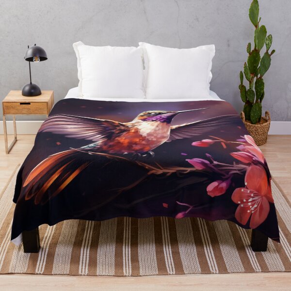 Item preview, Ethereal Hummingbird Amidst Blooms designed and sold by anytka.
