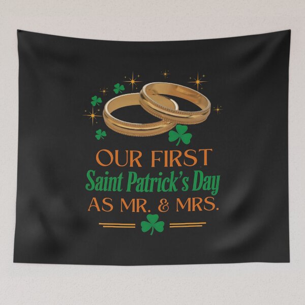 Item preview, Our First St. Patrick’s Day As Mr. & Mrs. Lucky In Love, Blessed For Life designed and sold by elynne9.