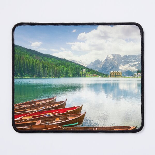Item preview, Boats on the Lake Misurina and Dolomites mountains, Italy designed and sold by Stefano Orazzini.