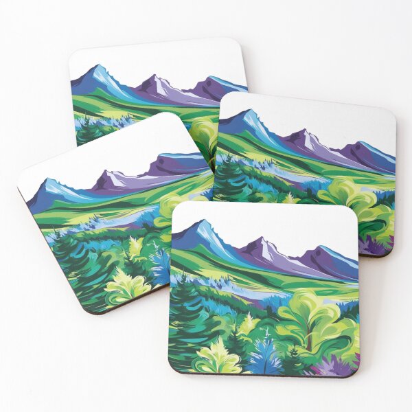 Item preview, Abstract Fantasy Mountain Paradise designed and sold by Forest Aura Vibes.