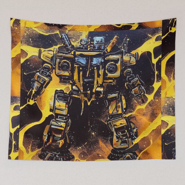 Item preview, Mech Robot Acrylic Pour Painting 053 designed and sold by Paws Of Aries.