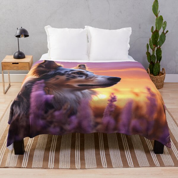 Item preview, Splendid Sunset and Lavender Fields with a Majestic Dog designed and sold by anytka.