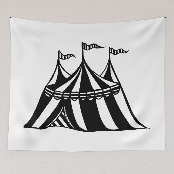 Item preview, Greyscale Tattoo Style Carnival Circus Tent designed and sold by KayTurtless.