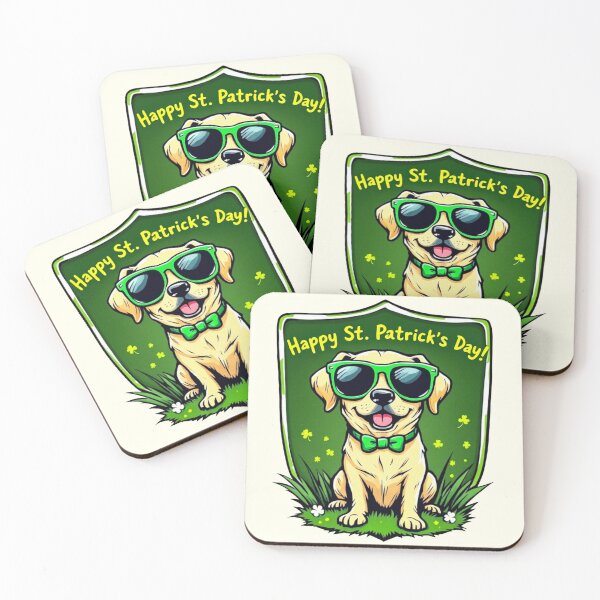 Item preview, St. Patrick's Day Golden Retriever Dog 2 designed and sold by SteadyRolling.