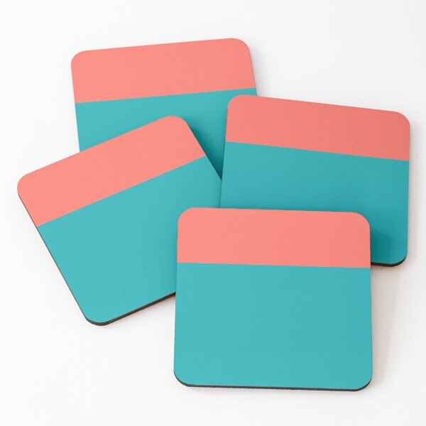 Item preview, Teal and Coral Minimalist Color Block Pattern designed and sold by kierkegaard.