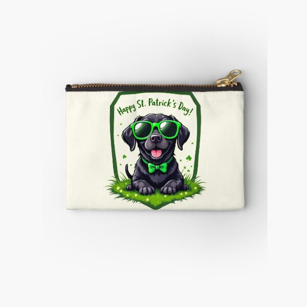 Item preview, St. Patrick's Day Black Golden Retriever designed and sold by SteadyRolling.