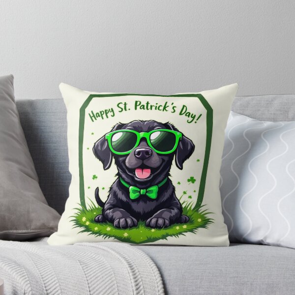 Item preview, St. Patrick's Day Black Golden Retriever designed and sold by SteadyRolling.