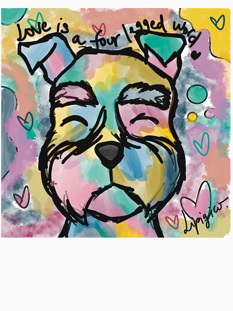 Thumbnail 7 of 7, Classic T-Shirt, Love is a four legged word - Schnauzer edition. designed and sold by LipigicoArt.