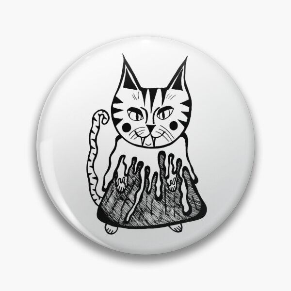 Item preview, Volcano Kitty Cat Greyscale Tattoo Style designed and sold by KayTurtless.
