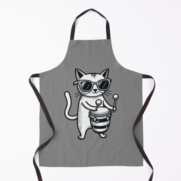 Item preview, Line Art Cat Drum designed and sold by Myra365Art.