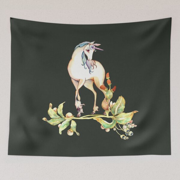 Item preview, Last Unicorn Red Flowers And Blueberries designed and sold by Miriam Steinau.