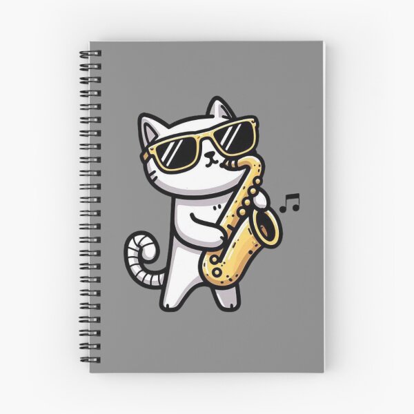 Item preview, Line Art Cat Saxophone designed and sold by Myra365Art.