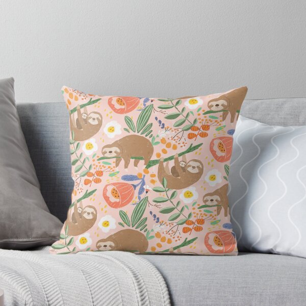 Item preview, Playful Sloths with Floral Pattern by Suki McMaster designed and sold by Suki McMaster.