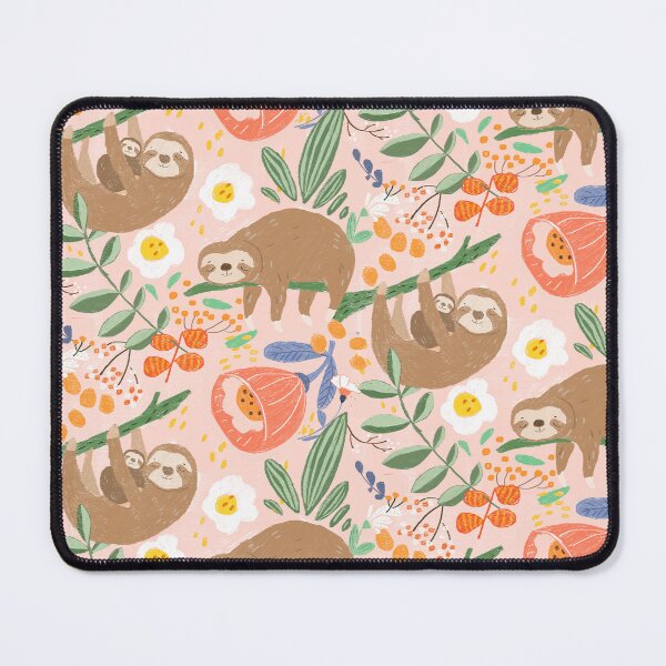 Item preview, Playful Sloths with Floral Pattern by Suki McMaster designed and sold by Suki McMaster.
