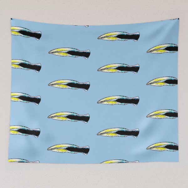 Item preview, Bluestreak Cleaner Wrasse Black Alternate Design designed and sold by designsasstultd.