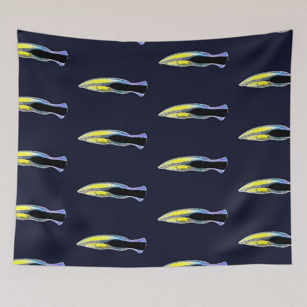 Item preview, Bluestreak Cleaner Wrasse White Alternate Design designed and sold by designsasstultd.