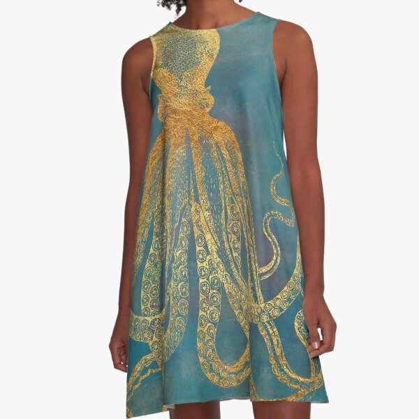 Item preview, Deep Sea Life II Golden Octopus, marine texture designed and sold by Glimmersmith.